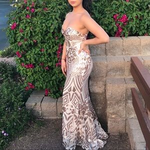 Custom rose gold prom dress
